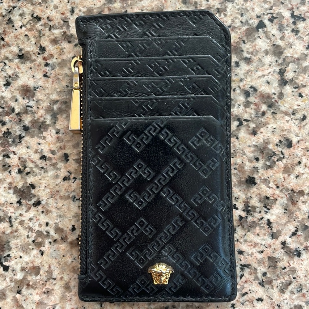 Versace card holder wallet with zipper